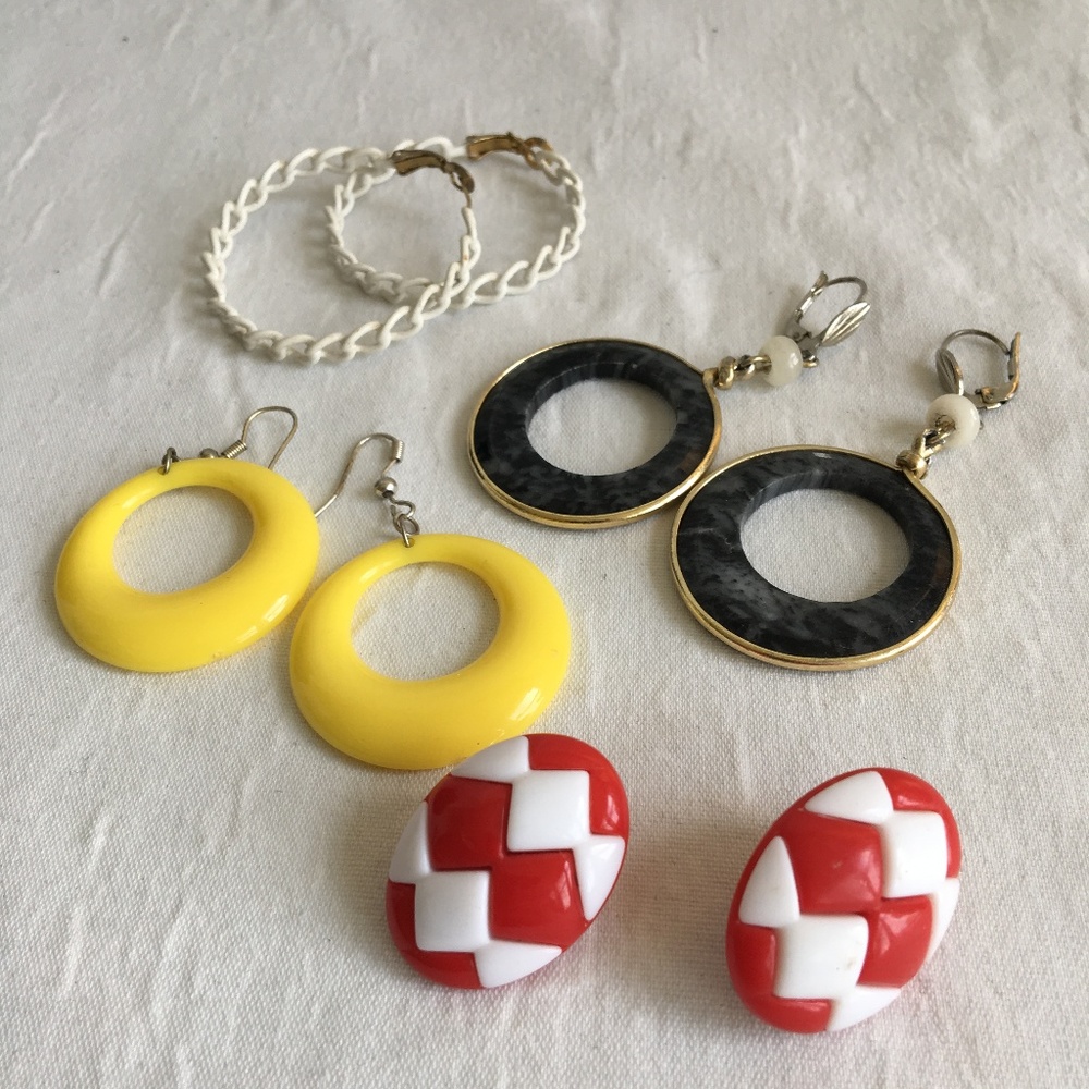 Vintage Earrings Set of Four